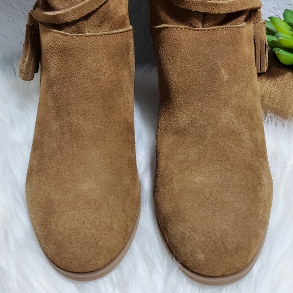 Minnetonka Suede Leather mid calf brown boots - Picture 3 of 7